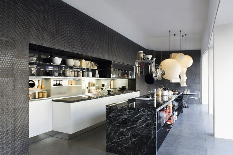 Marmuro dizaino virtuvės centrinė sala