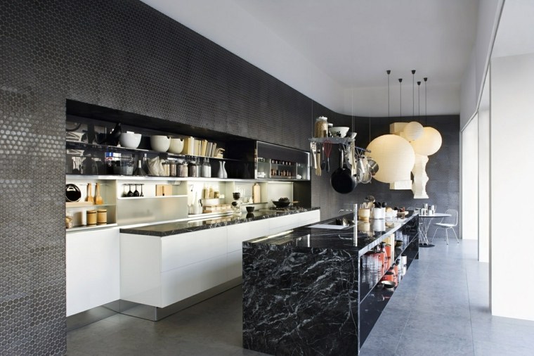 Cucina di design in marmo isola centrale