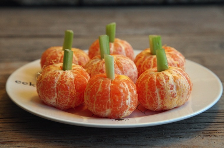 Pasto di Halloween-zucca-clementine