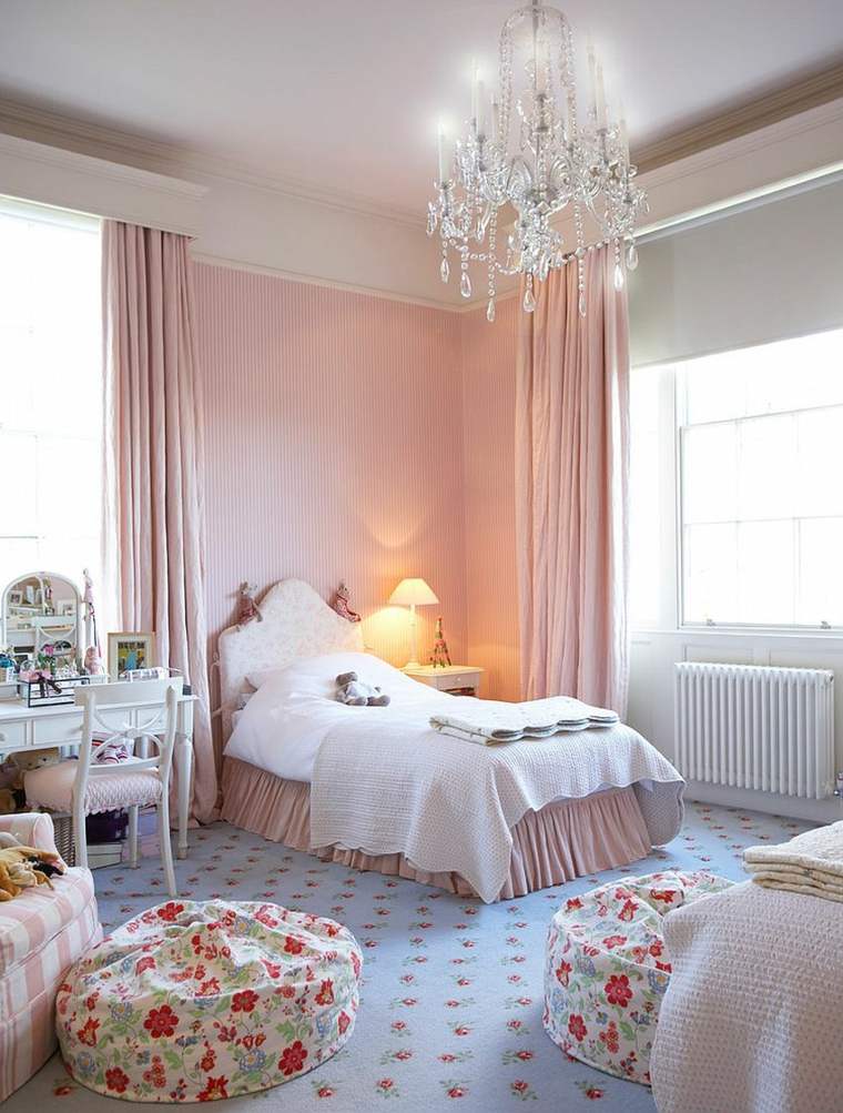 illuminazione camera da letto ragazza arredamento shabby chic