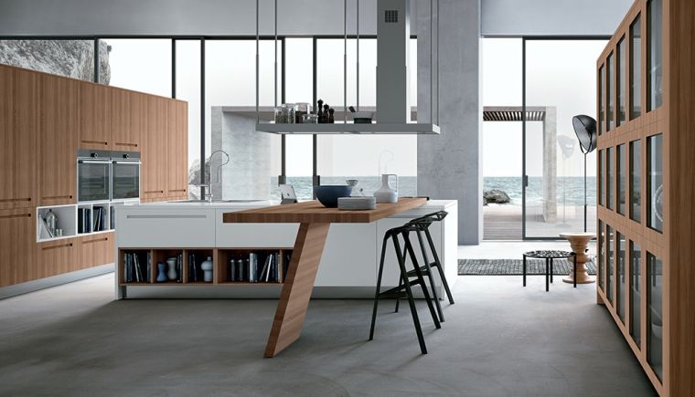 cucina componibile design bar centrale design moderno