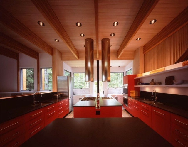 modernus raudonas virtuvės skaitiklis