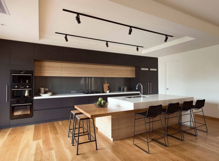 šiuolaikinės virtuvės juodos virtuvės idėjos