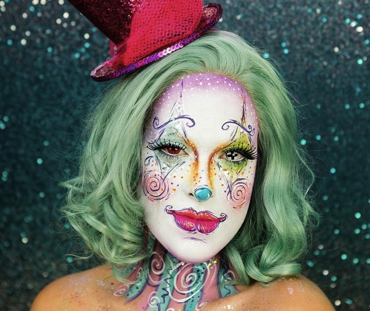 Šminka-Halloween-Klaun-umjetnička