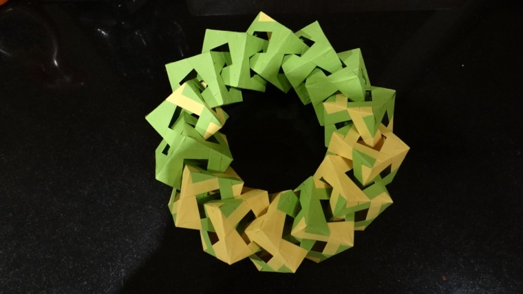 paralume origami giallo verde