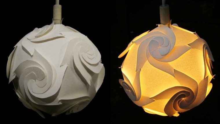 luci rotonde con paralume origami