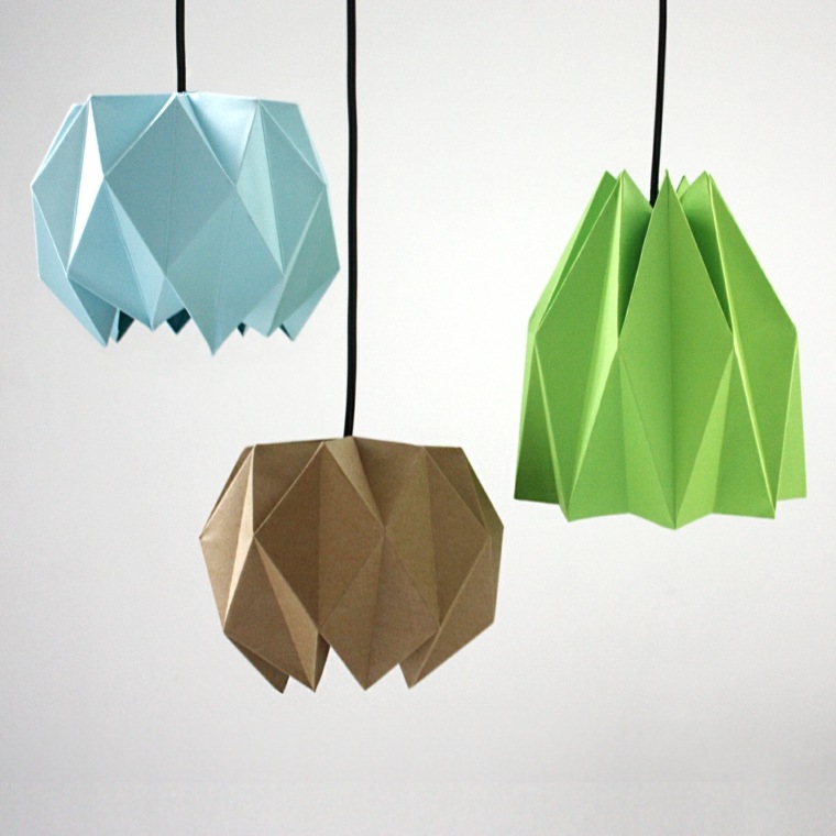 paralume beige verde origami