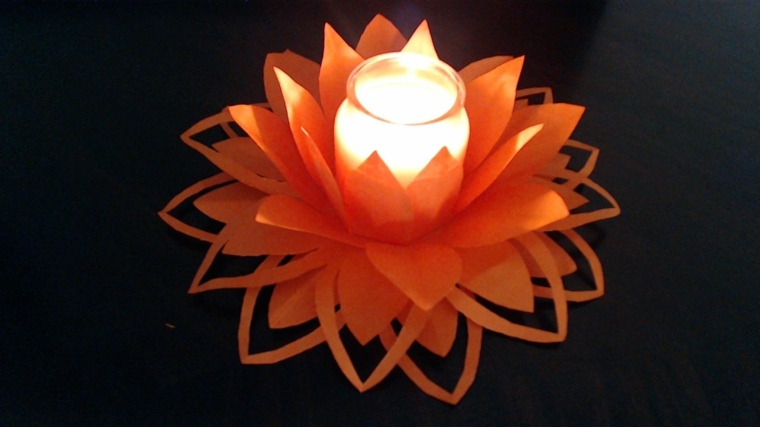 origami lampa narančasta svjetlosna sjenka
