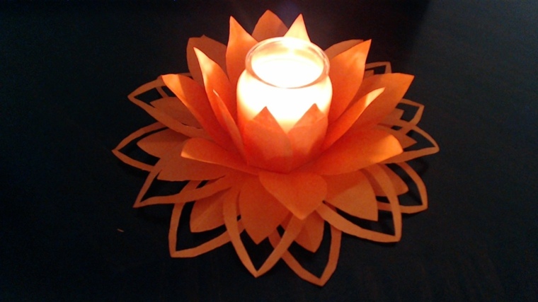 lampada origami paralume arancione chiaro