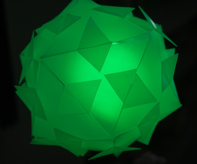 papir umjetničko djelo lampa zelena