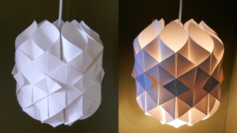 diskretni bijeli origami abažur