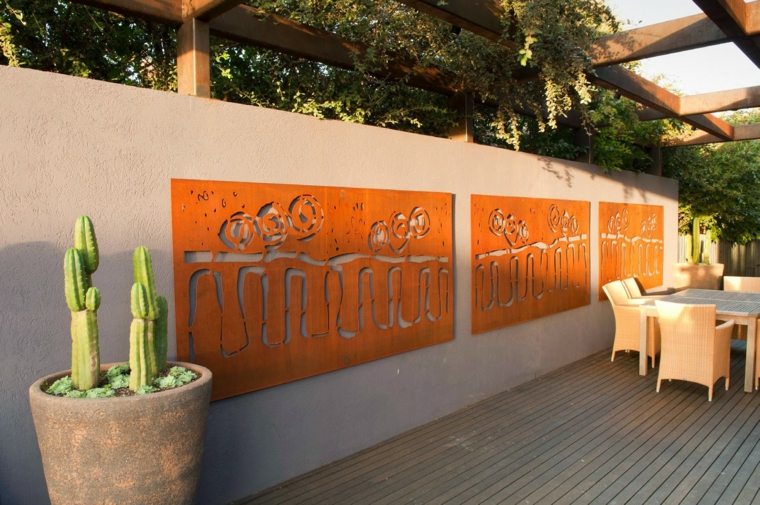 idee per la decorazione della parete in corten