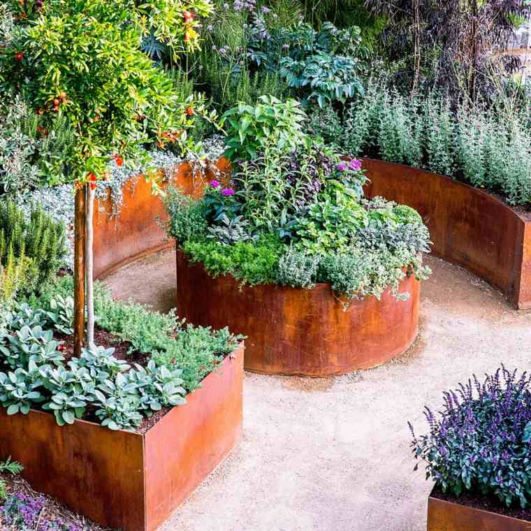 giardino moderno corten