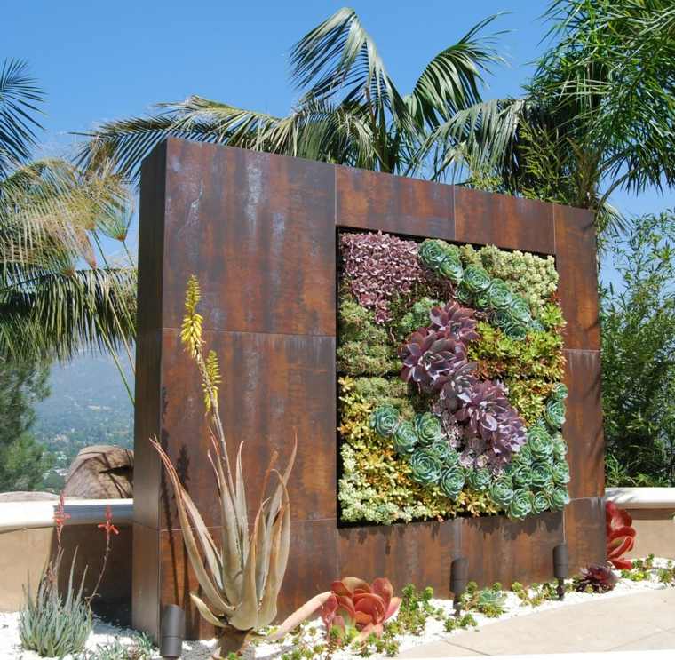 corten čelični zid biljni vrt