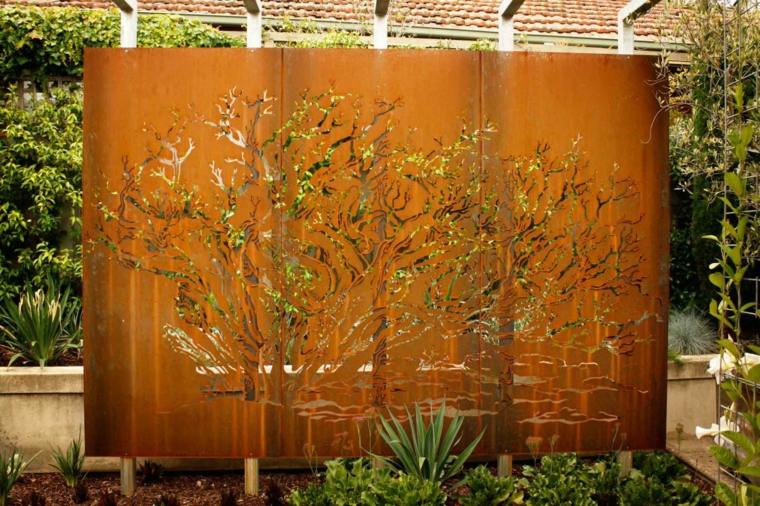 decoro esterno in acciaio corten