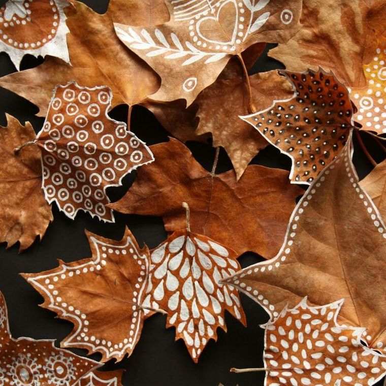 Dekoratyvinė idėja-rudens-lapų-medžių piešimo doodle