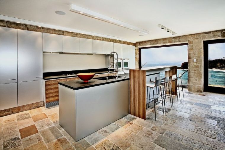 layout della terrazza con foto della cucina contemporanea