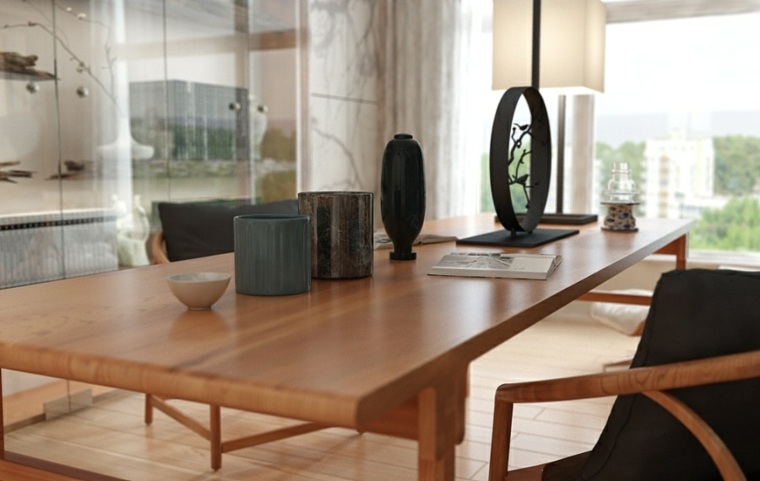 Zen belső modern otthoni iroda