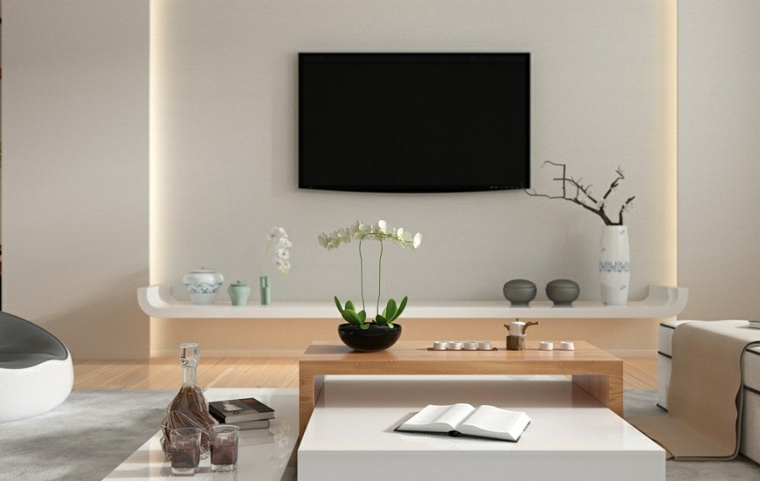 Atmosfera zen casa soggiorno in stile minimalista