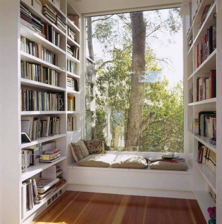 layout della libreria accanto alla finestra