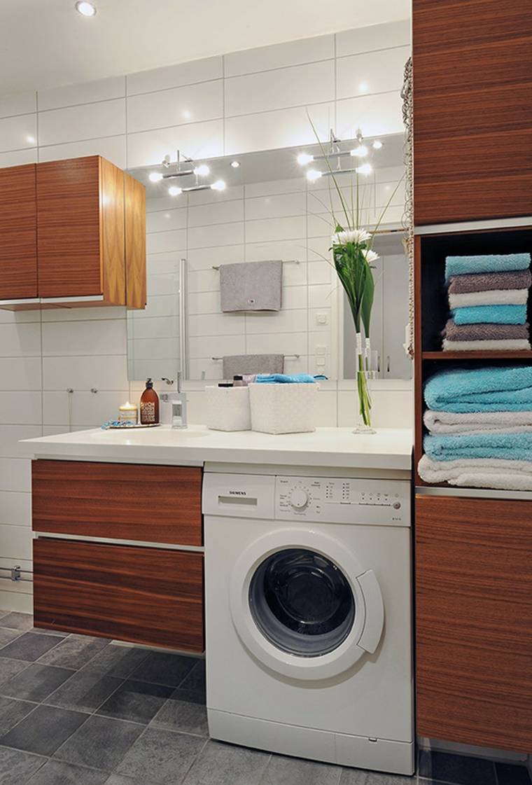 skalbimo mašina vonios kambarys modernus skalbimas