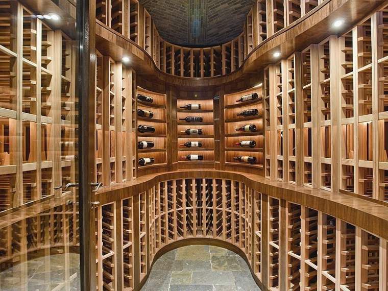 cantina moderna layout legno-design-moderno-conservazione-bottiglie-vino