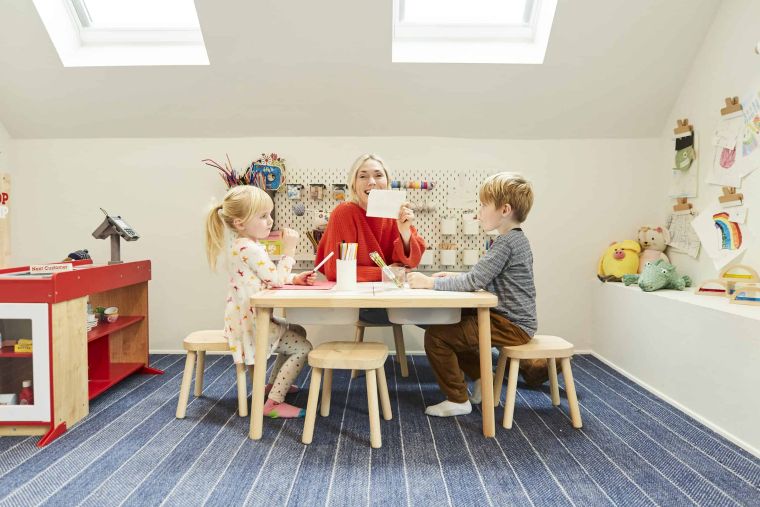 arredamento camera da letto mansarda per bambini