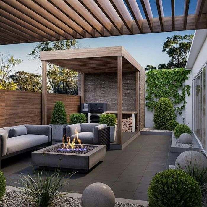 small-garden-shed-patio-fireplace-exterior-design