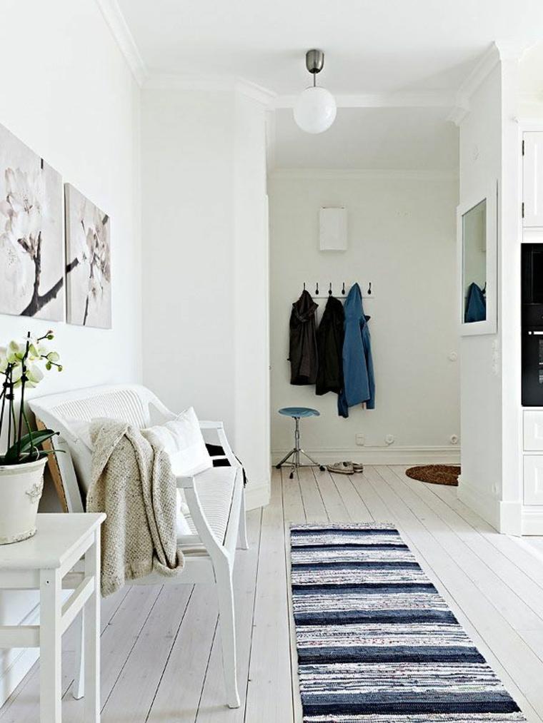 Disposizione dell'ingresso di casa armadio panca in legno mobili interni scandinavi idea