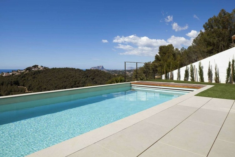 giardino paesaggistico con piscina moderna