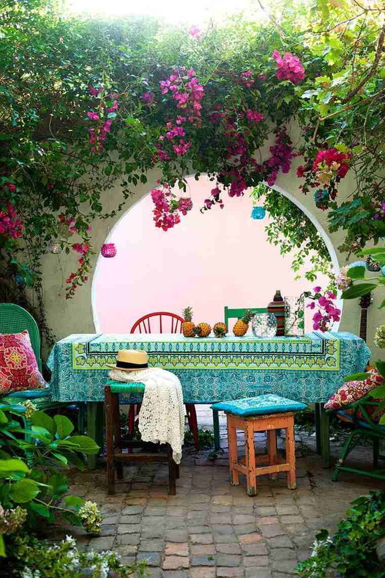 Viduržemio jūros lauko sodo dizaino idėjos-deko terasa-pavėsinė-augalai