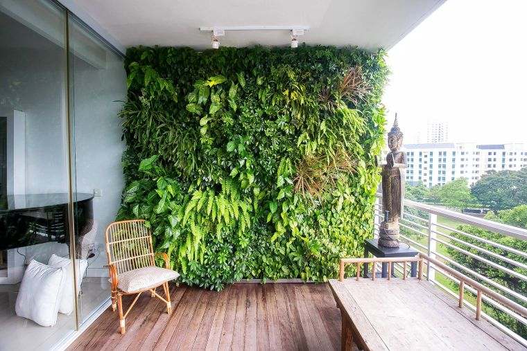 piante da parete verdi deco balcone