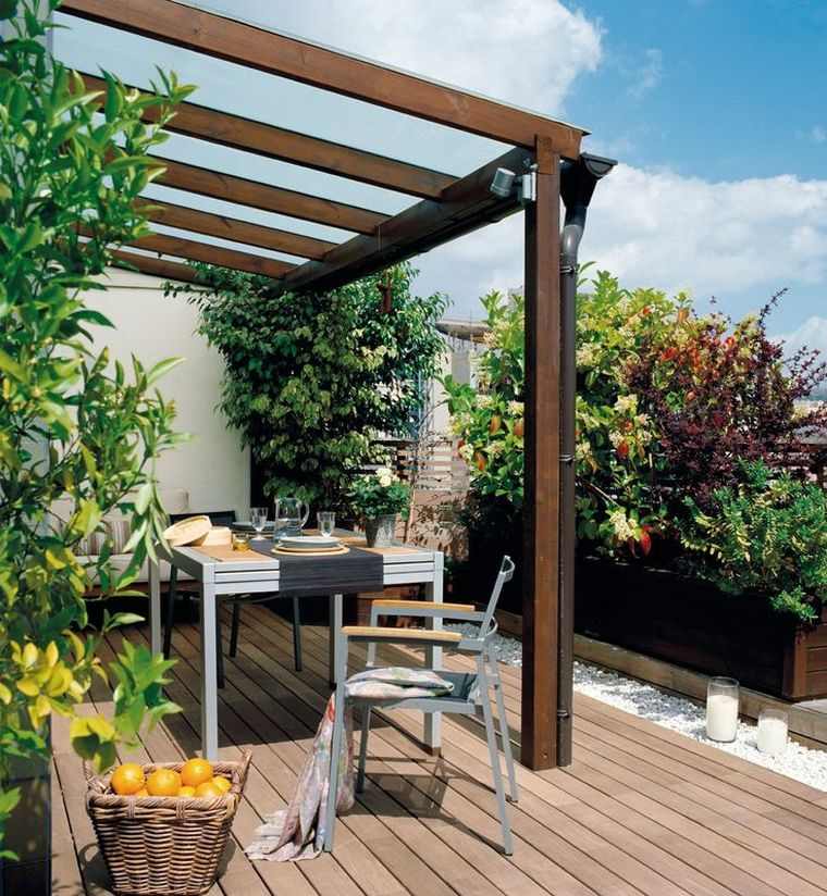 piccole idee per il giardino in legno decorazione della terrazza