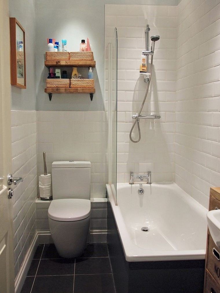 スペース-小さな-バスルーム-トイレ-アイデア-装飾