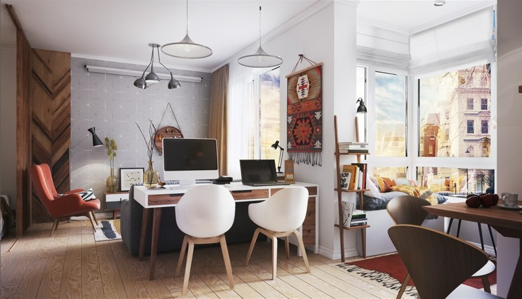 Progetta un'idea di design per la sedia del soggiorno di un piccolo appartamento