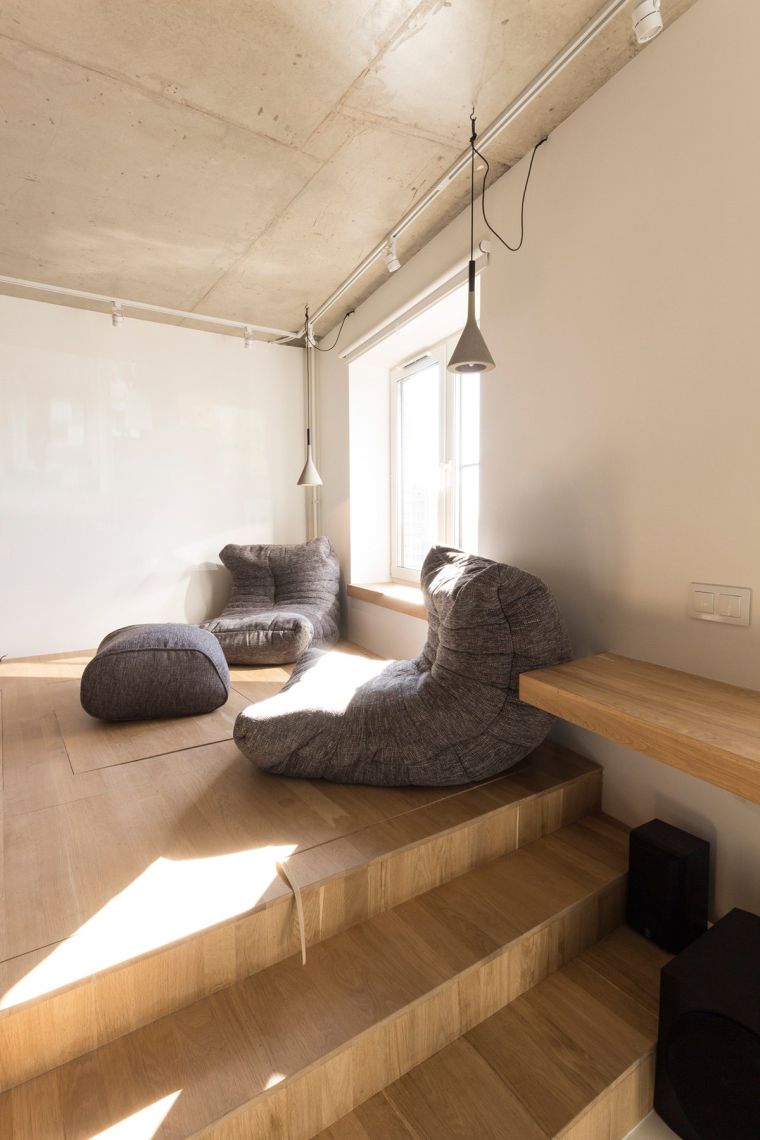 progettare una moderna piattaforma di legno deco studio beanbag