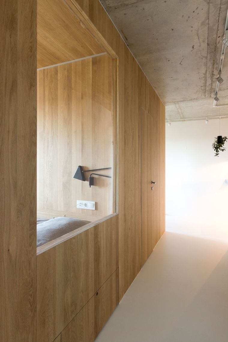Idea di arredamento moderno studio decorazione industriale in legno cemento