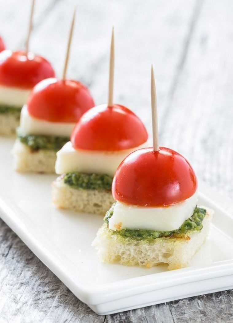 ideje za predjela s cherry rajčicama ideje pesto mozzarela