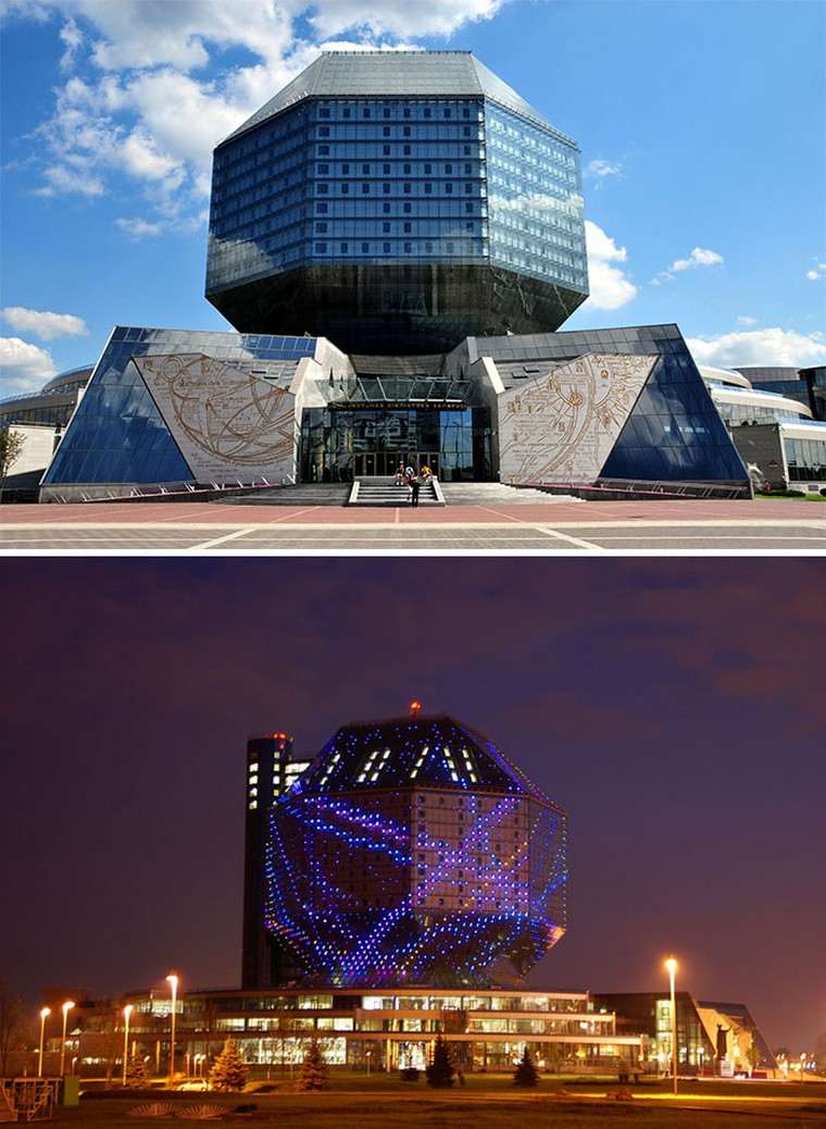 nacionalinė biblioteka-Minskas-Baltarusija-originali architektūra