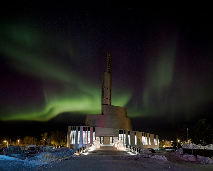 moderni architektūra šiaurės pašvaistė katedra norvegija