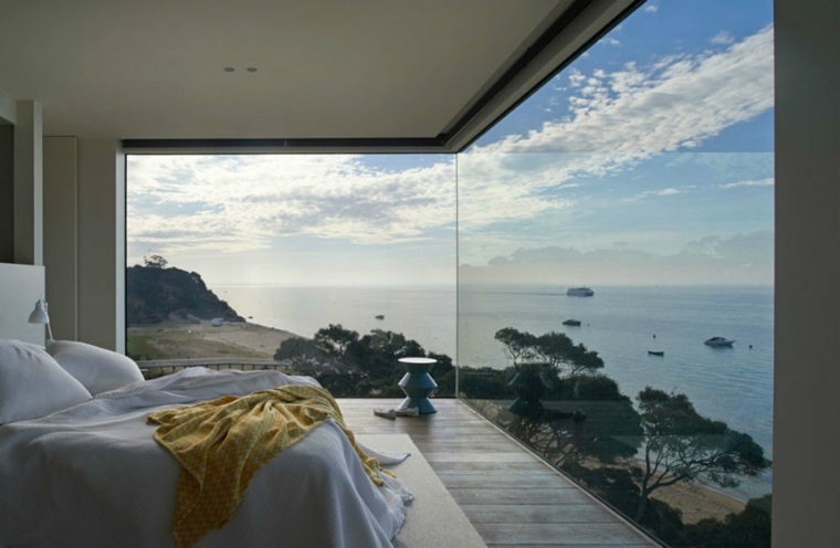 įlankos langų dekoravimas vila suaugusiųjų miegamasis panoraminis vaizdas