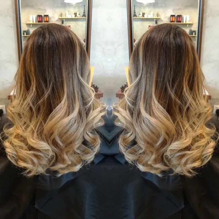 balayage ombre plava kosa natrag