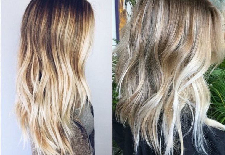 Ombre szőke balayage középhosszú haj trend 2017