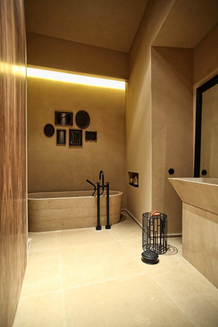megvilágított led szalagkád modern fürdőszobai ötletek