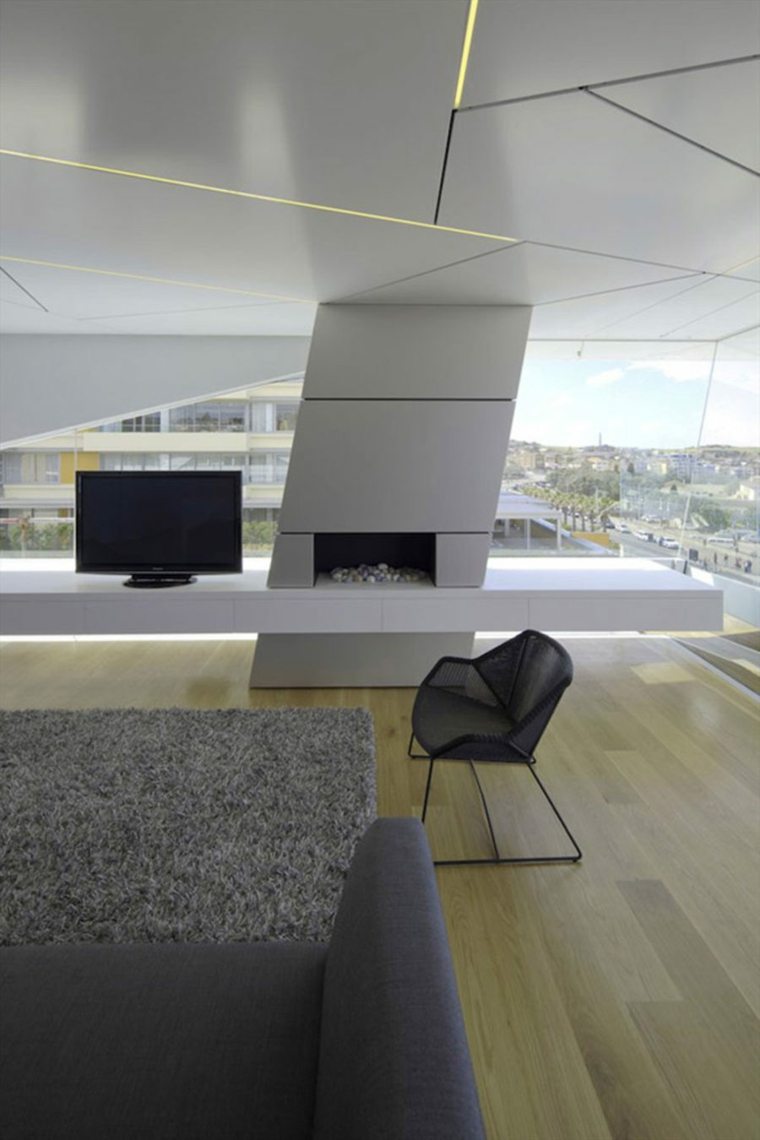 layout del soggiorno di design moderno del soffitto della striscia di illuminazione