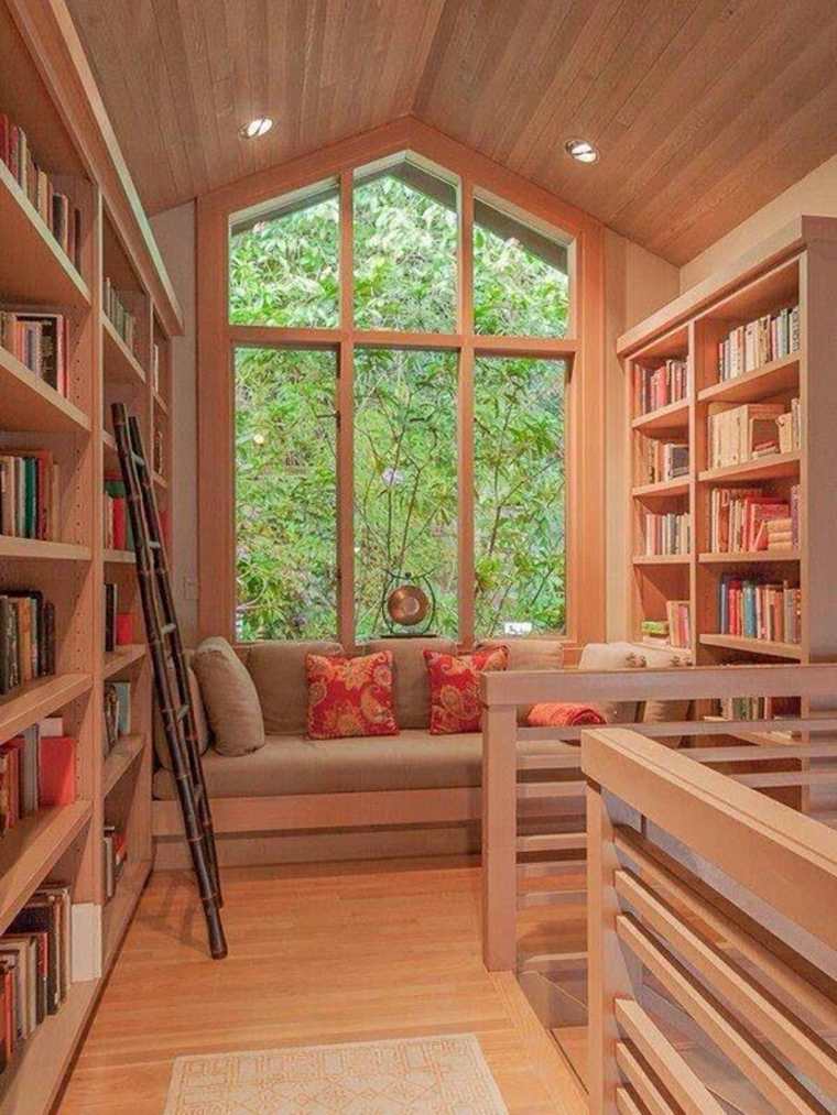 Moderna libreria in legno idea libreria di tendenza parquet in legno