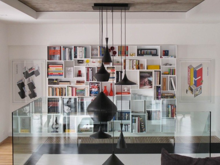 libreria modulare moderna illuminazione di design