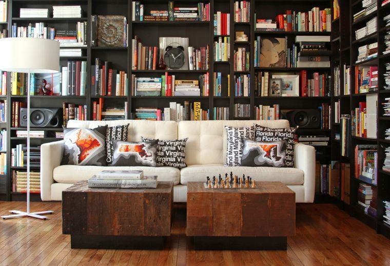 idee per la decorazione del soggiorno di interior design di librerie personalizzate