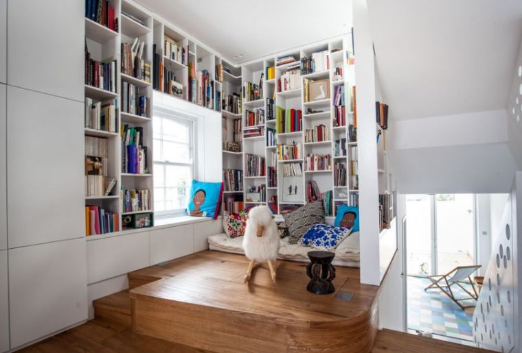 カスタム本棚のアイデア読書コーナーのアイデア現代の家の装飾のアイデア