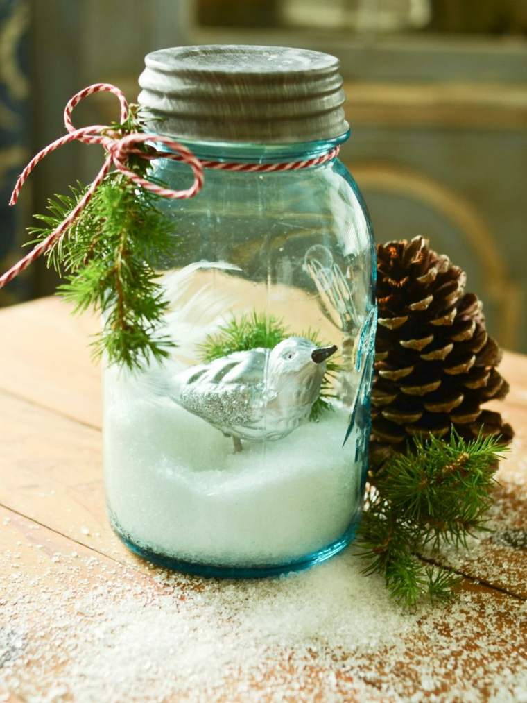 クリスマスの装飾のアイデアガラスの瓶の松ぼっくりクリスマスのアイデア